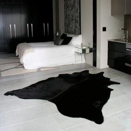 Black Dyed Cowhide Rug - Image 3