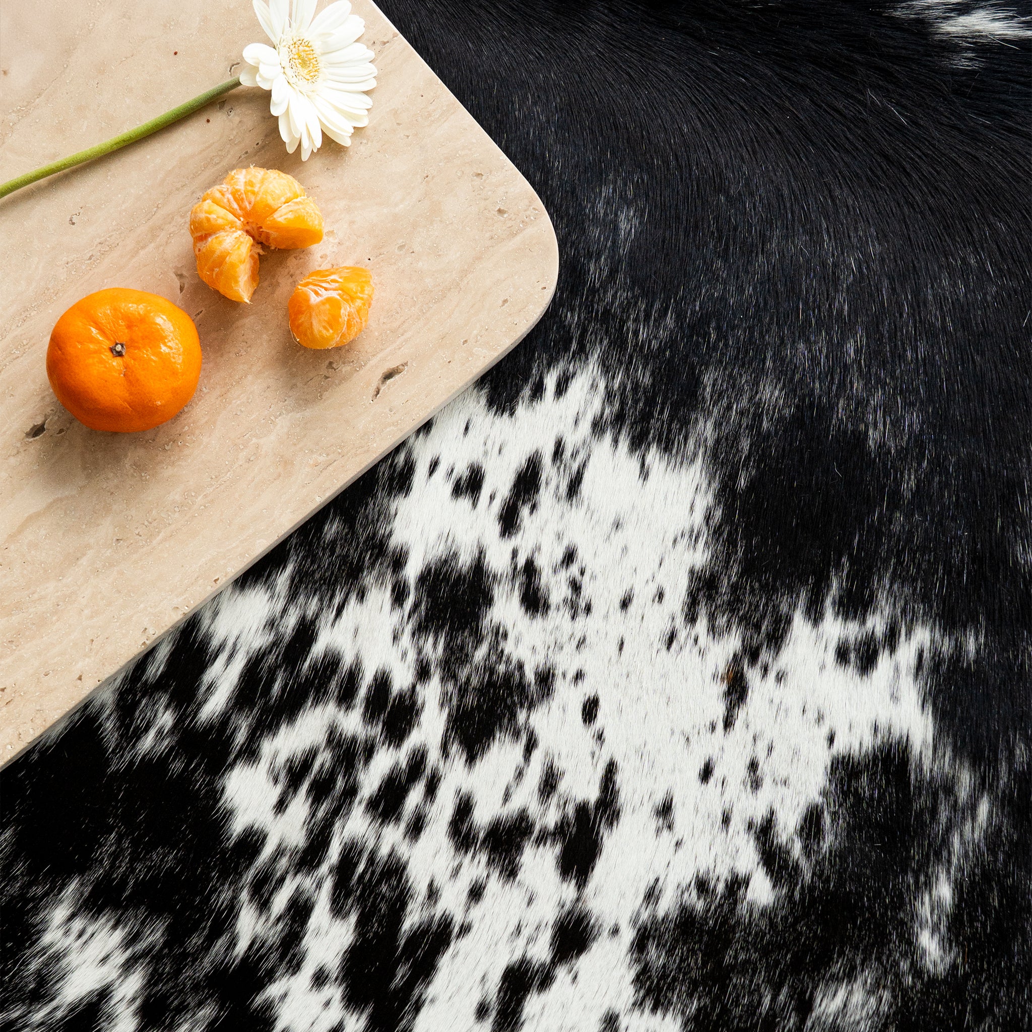 Black Salt and Pepper Cowhide Rug - Image 5