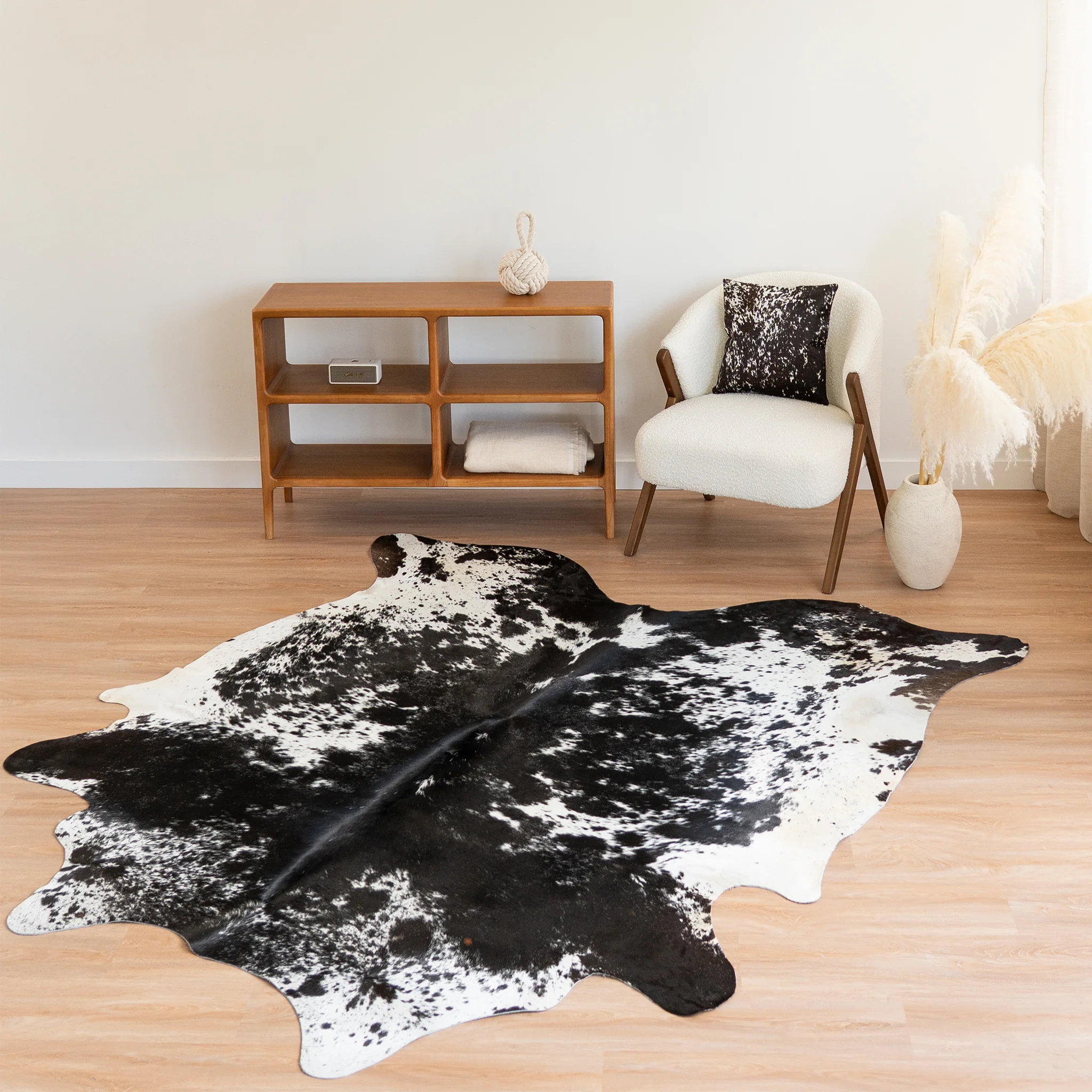 Black Salt and Pepper Cowhide Rug - Image 7