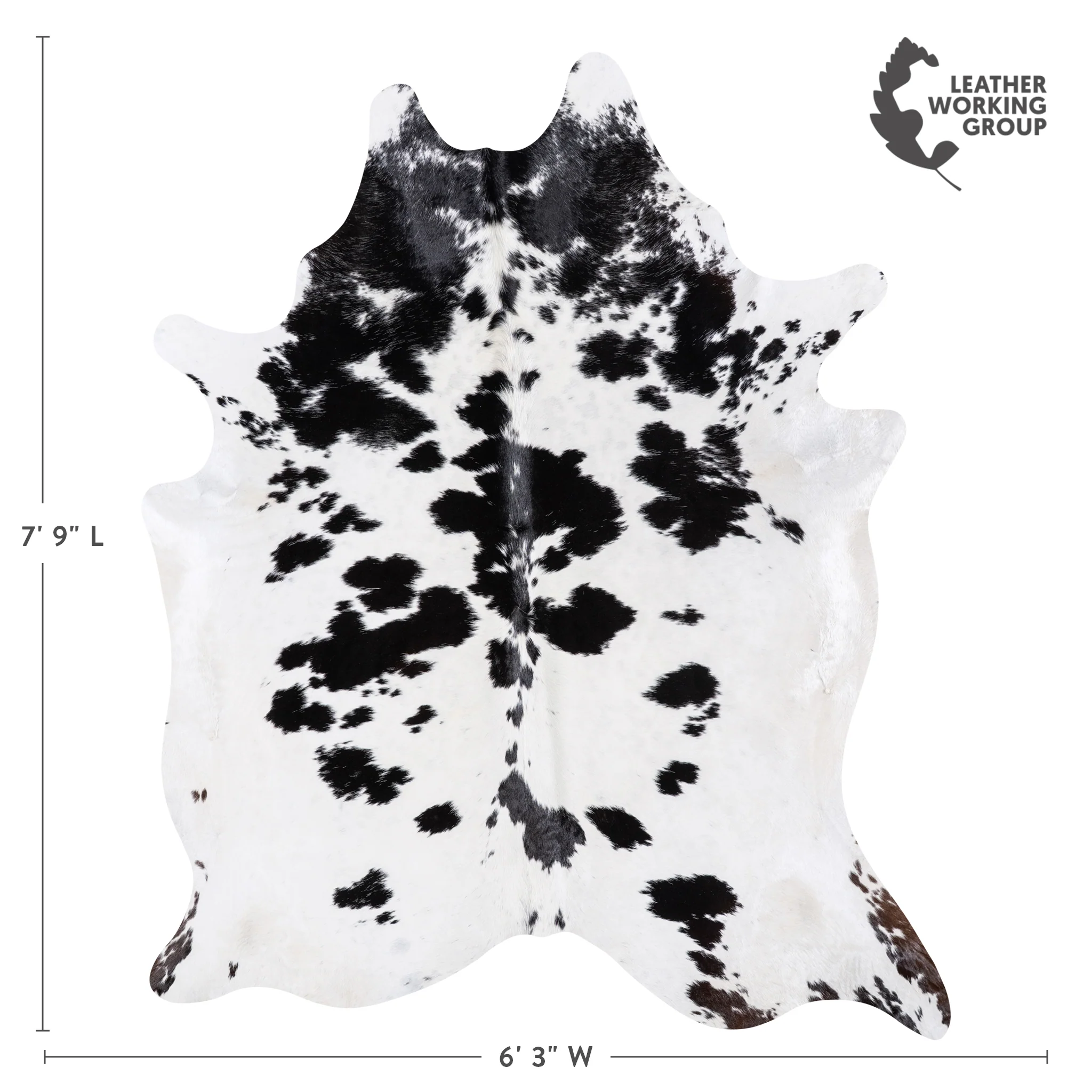 Brazilian Black and White Cowhide Rug Size 7'9" L x 6'3" W 4684 - Image 4