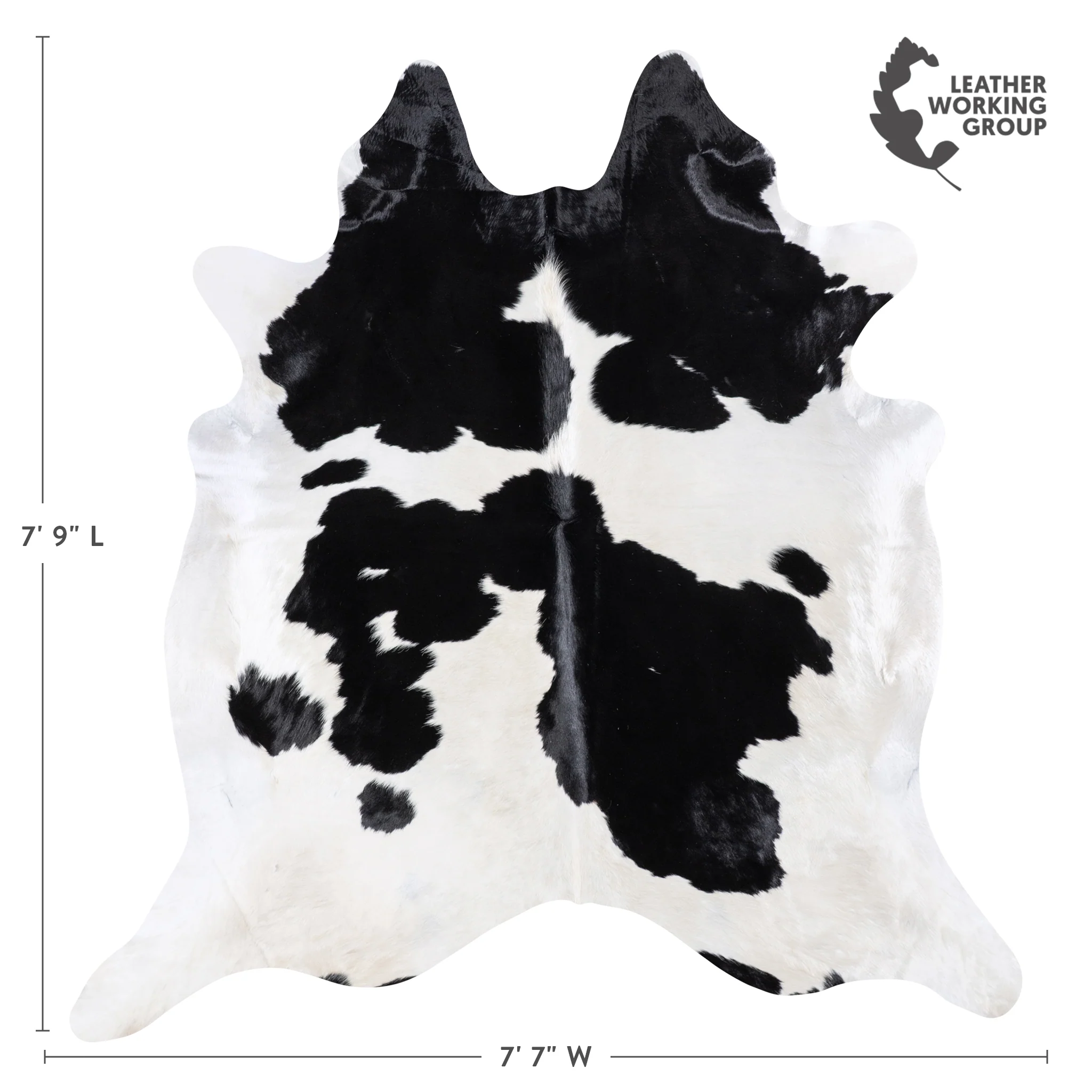 Brazilian Black and White Cowhide Rug Size 7'9" L x 7'7" W 4672 - Image 4