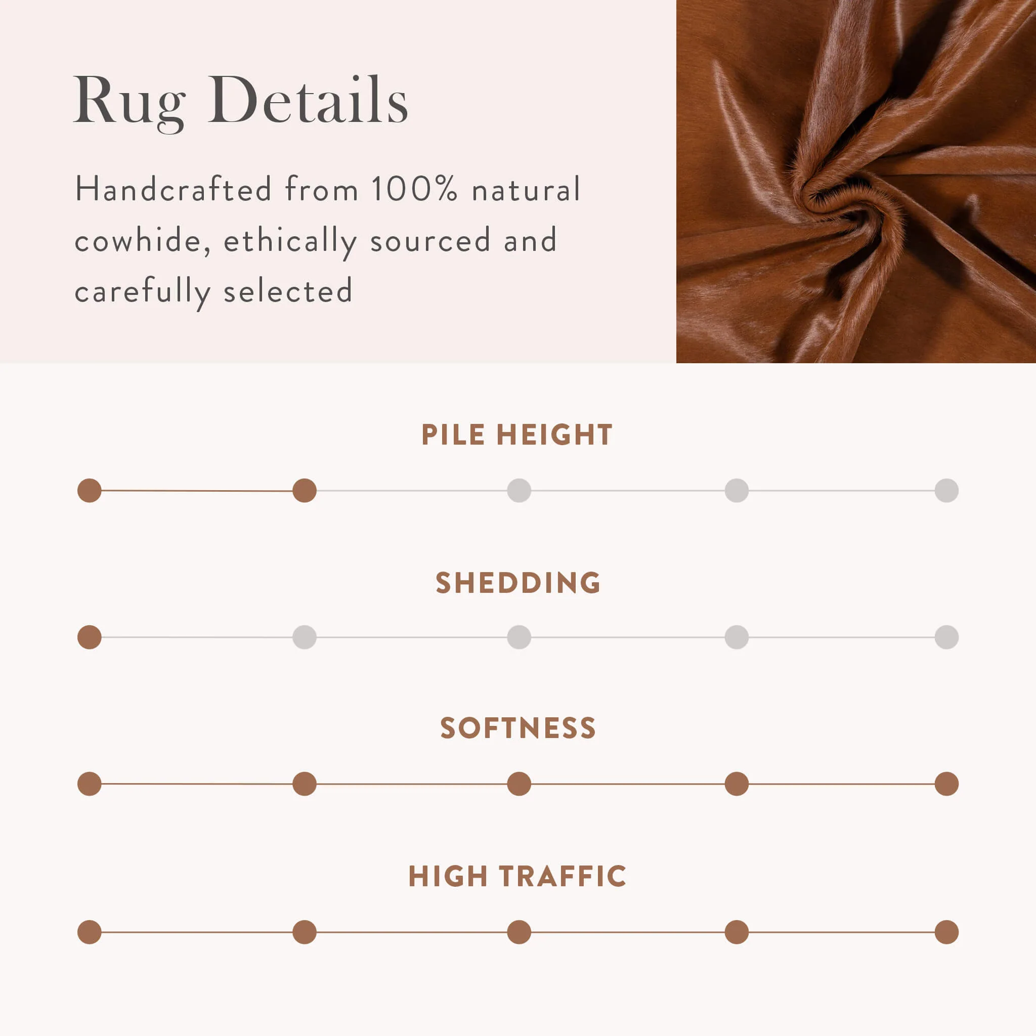 Solid Brown Cowhide Rug - Image 11