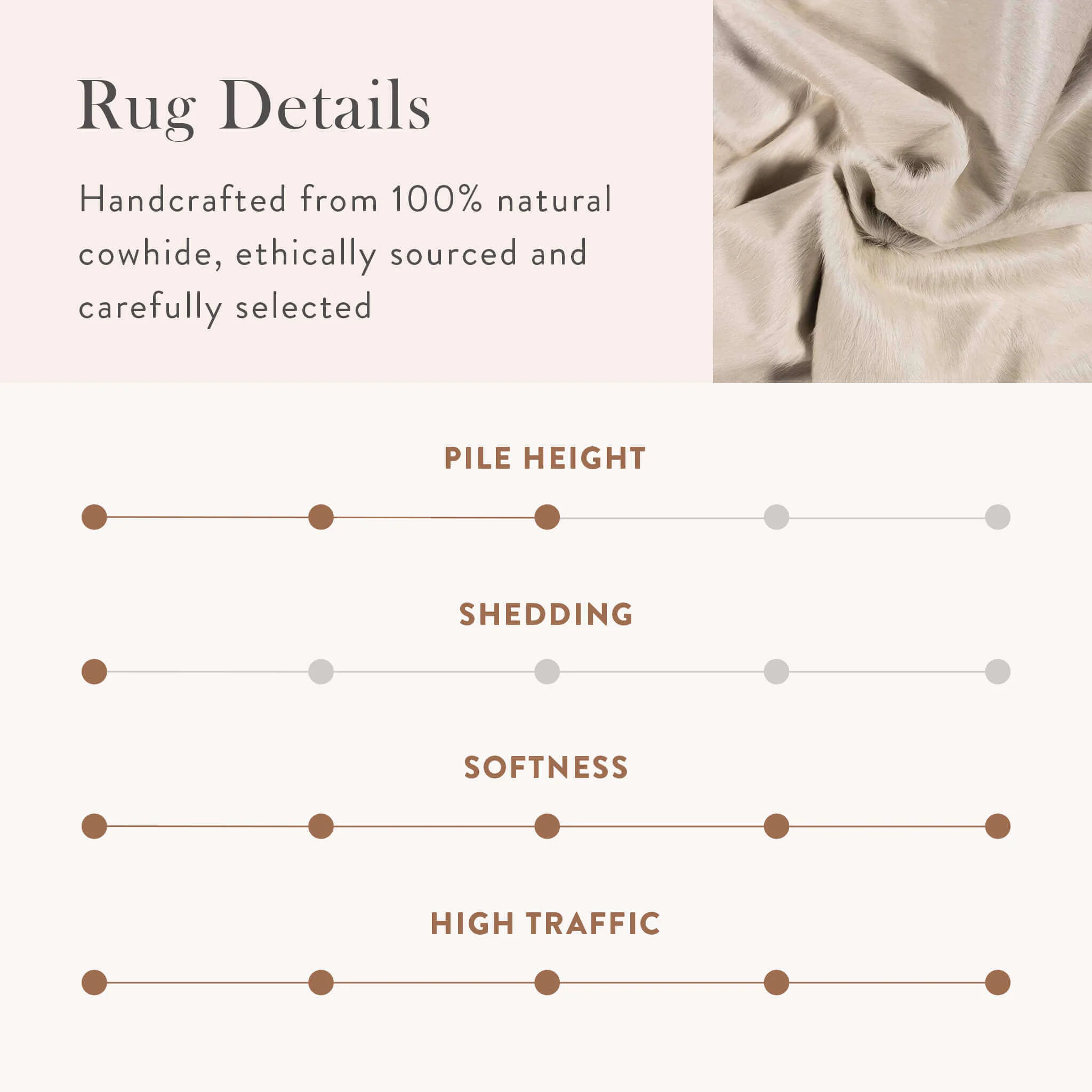 White Natural Cowhide Rug - Image 4