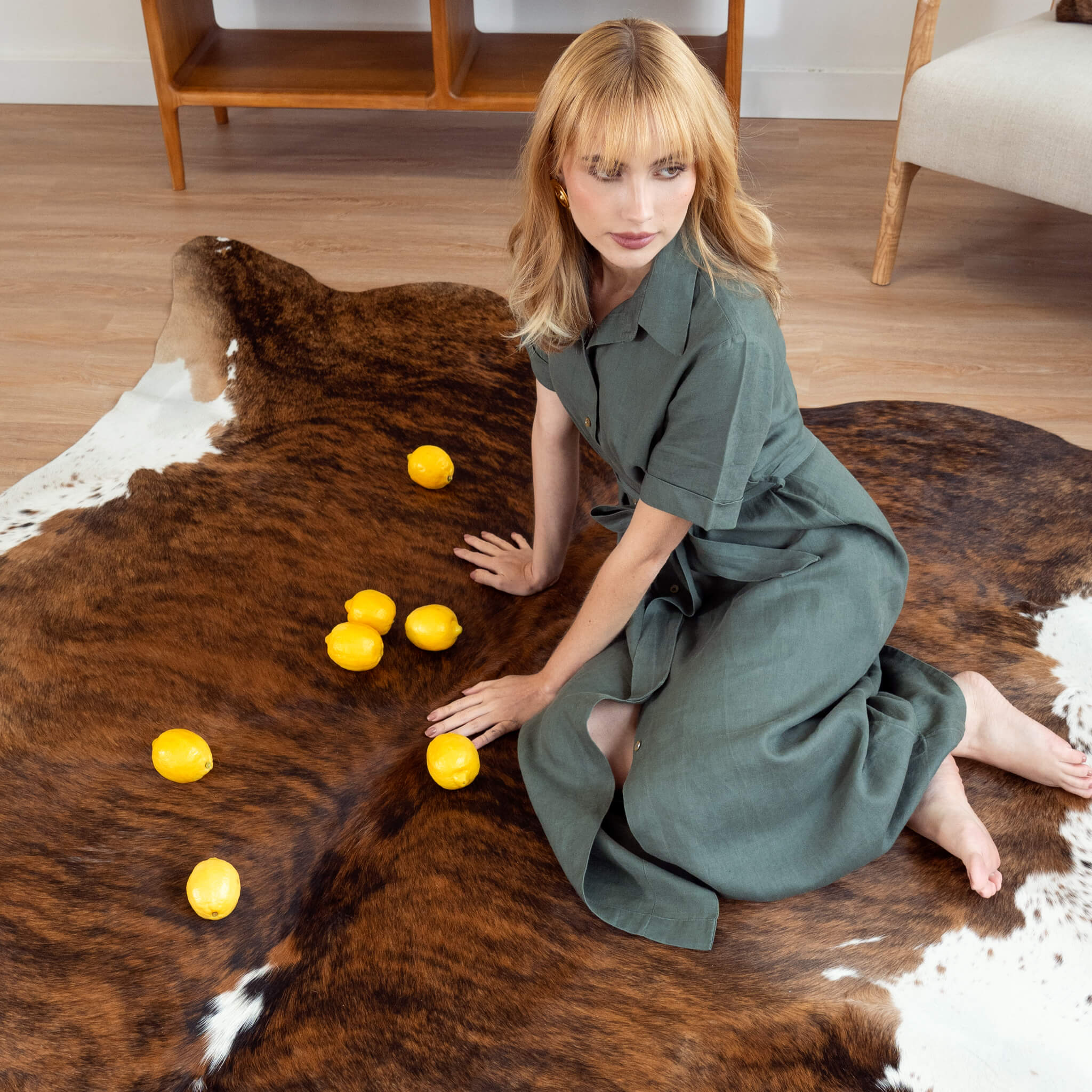 Brindle White Belly Cowhide Rug - Image 3