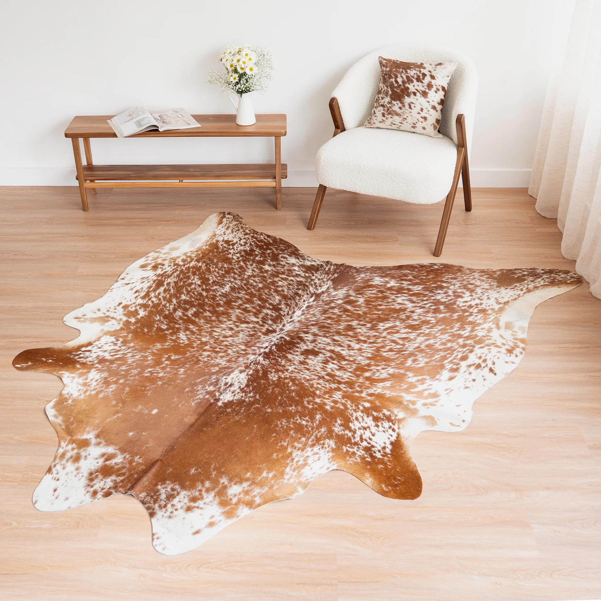 Brown Salt and Pepper Cowhide Rug - Image 7