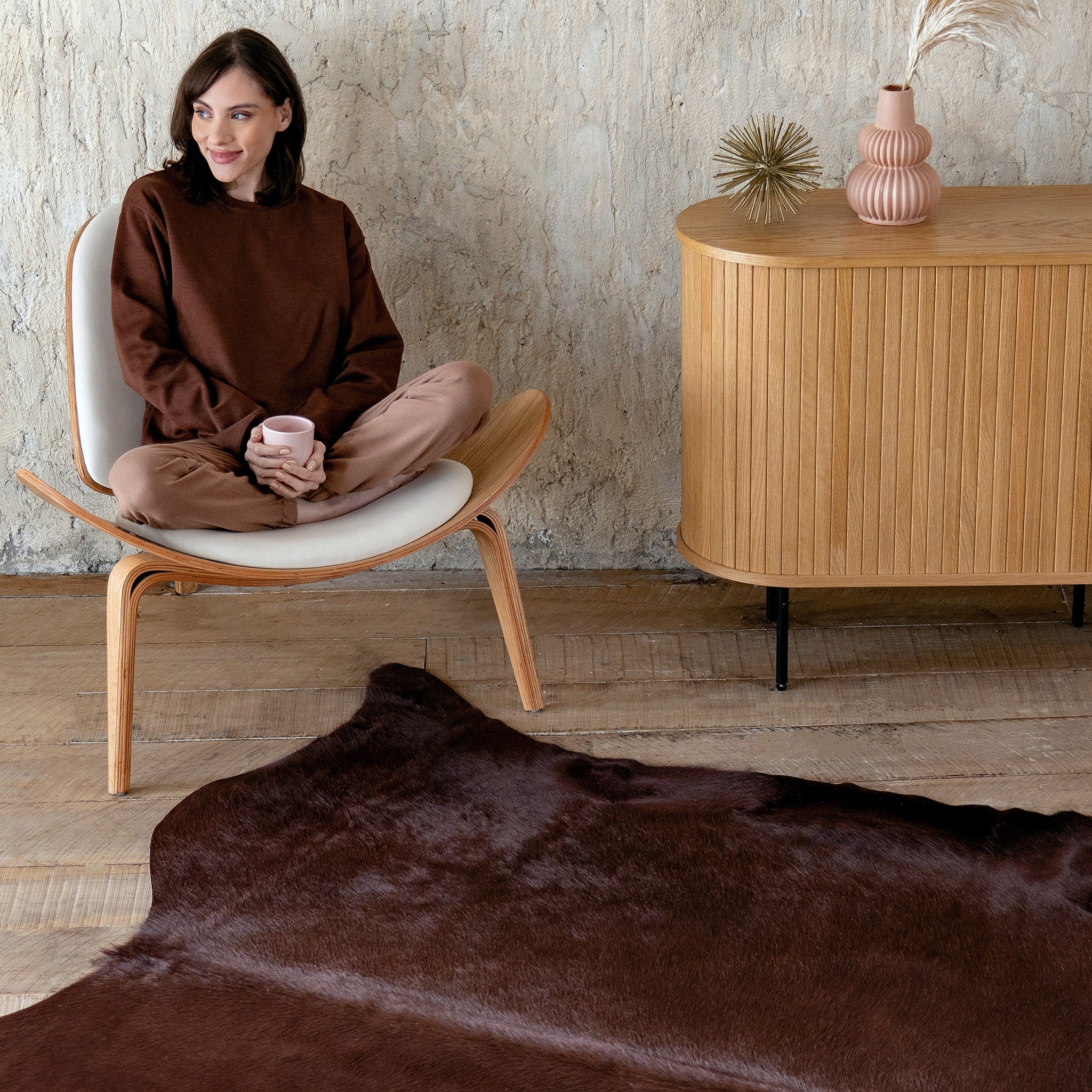 Chocolate Dyed Cowhide Rug - Image 3