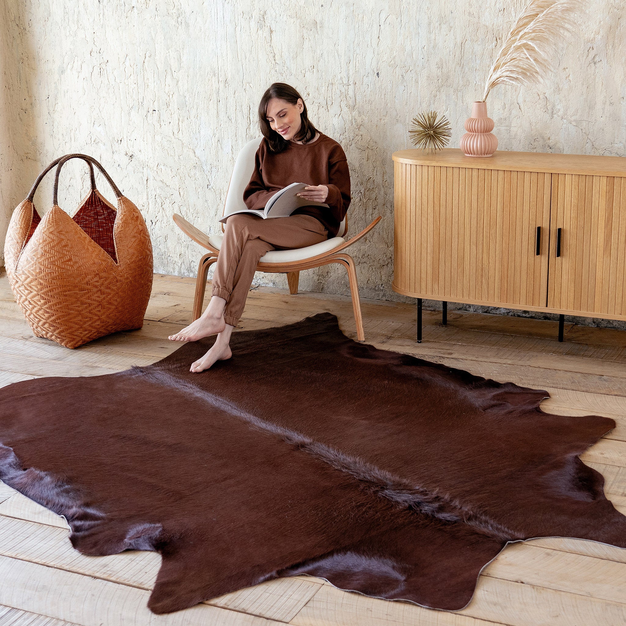 Chocolate Dyed Cowhide Rug - Image 4