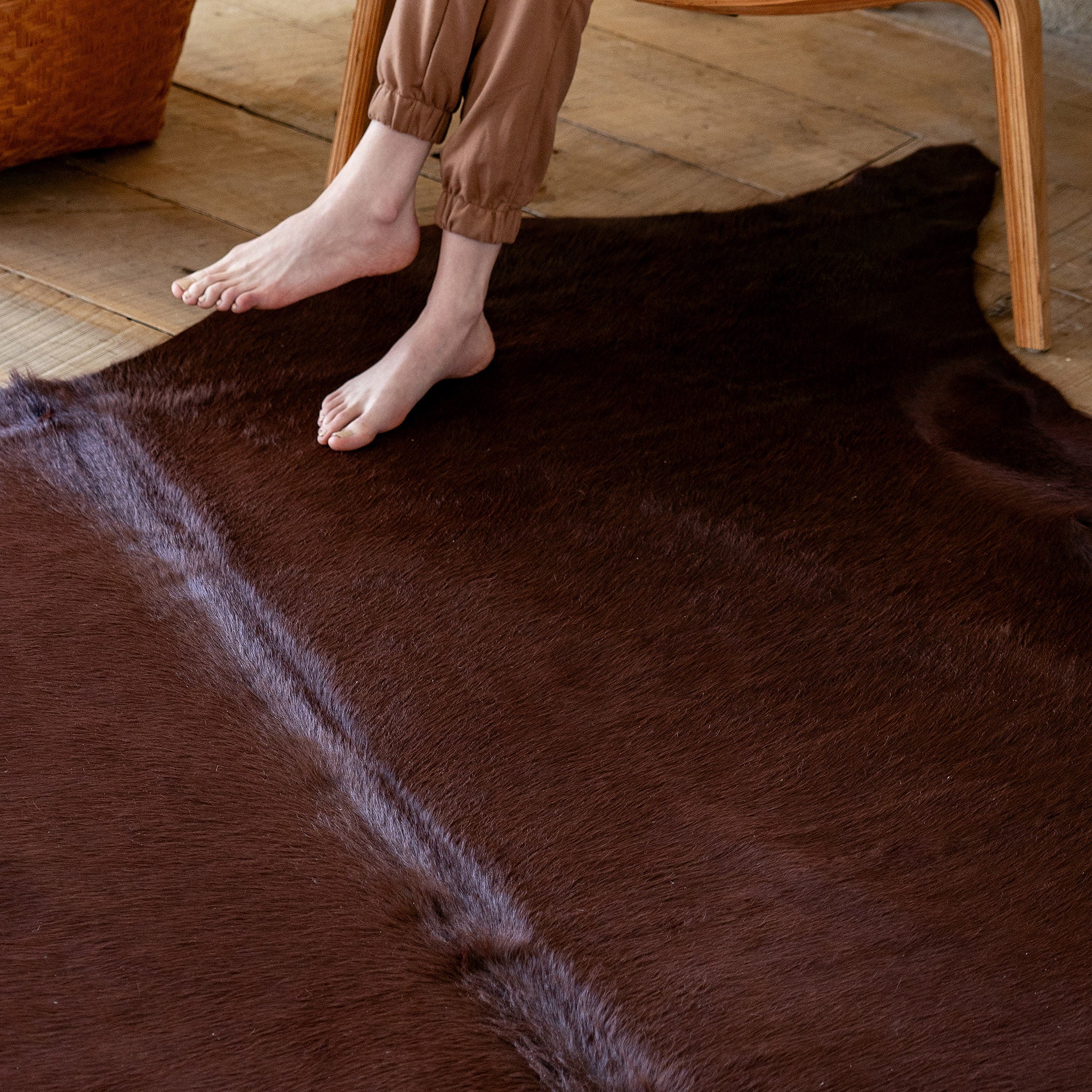 Chocolate Dyed Cowhide Rug - Image 5