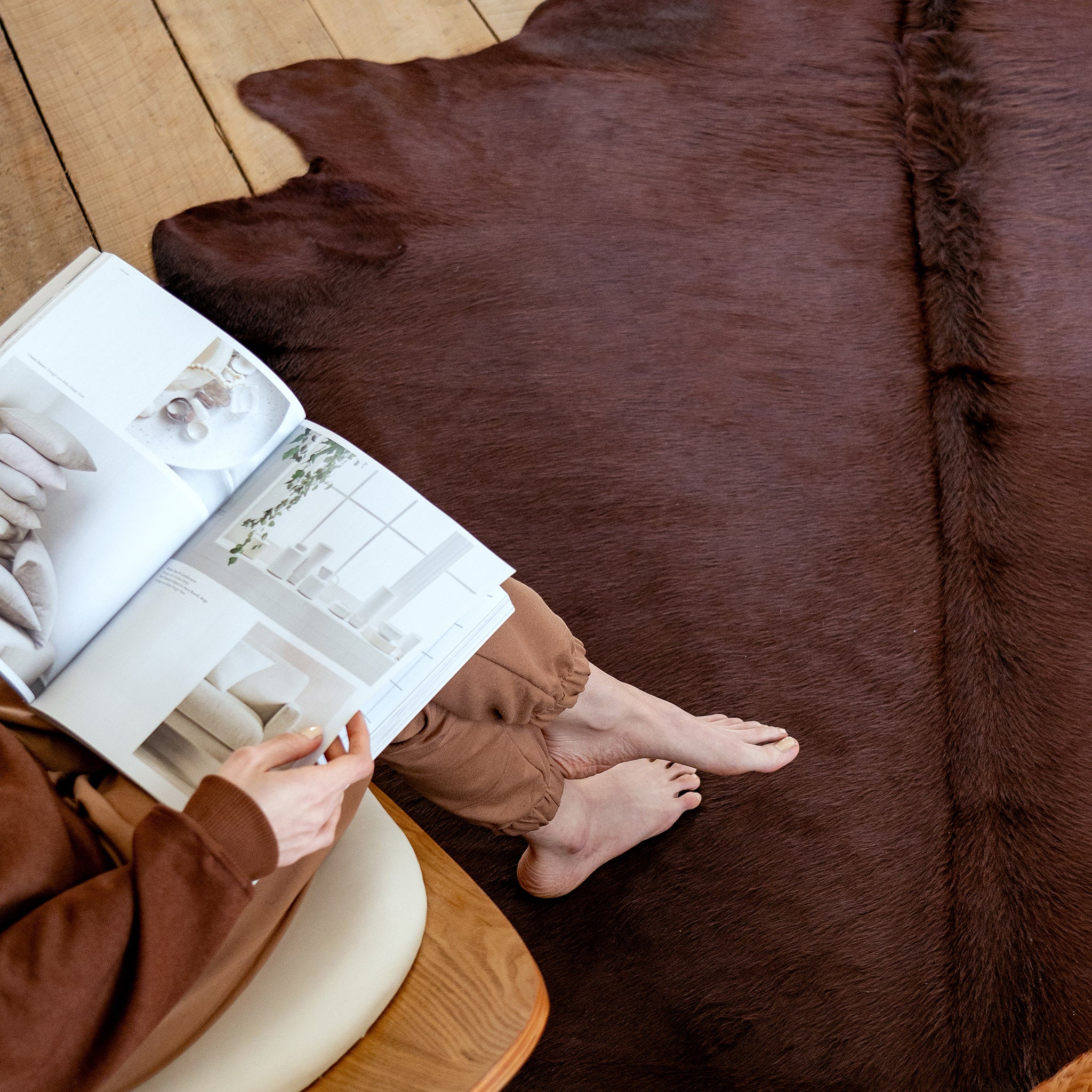 Chocolate Dyed Cowhide Rug - Image 6