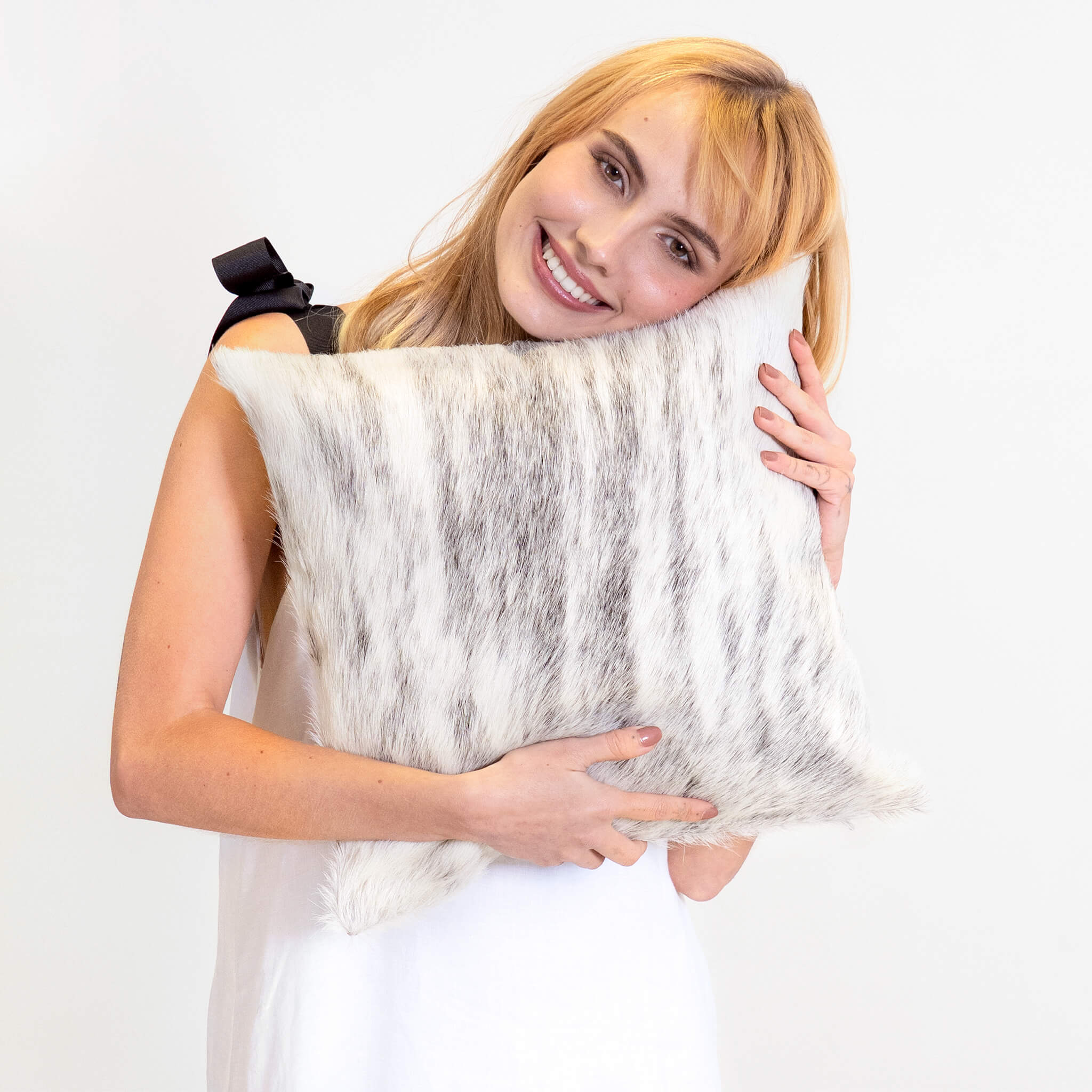 Light Brindle Cowhide Pillow - Image 3