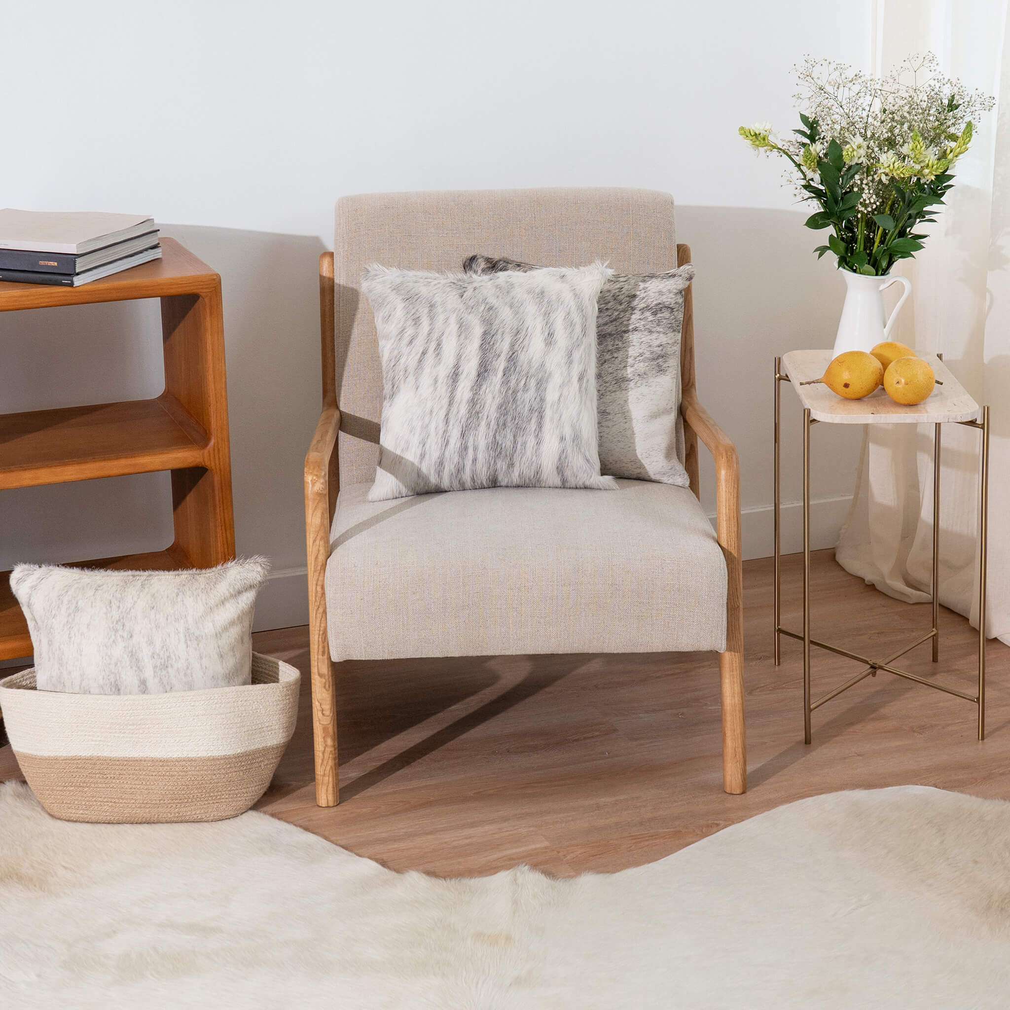 Light Brindle Cowhide Pillow - Image 5