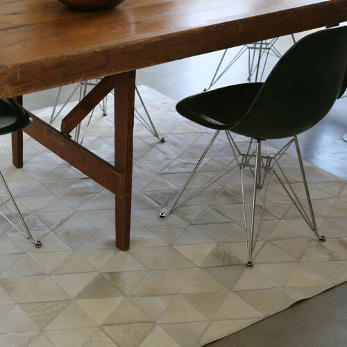 Pyramid White Cowhide Patchwork - Image 3