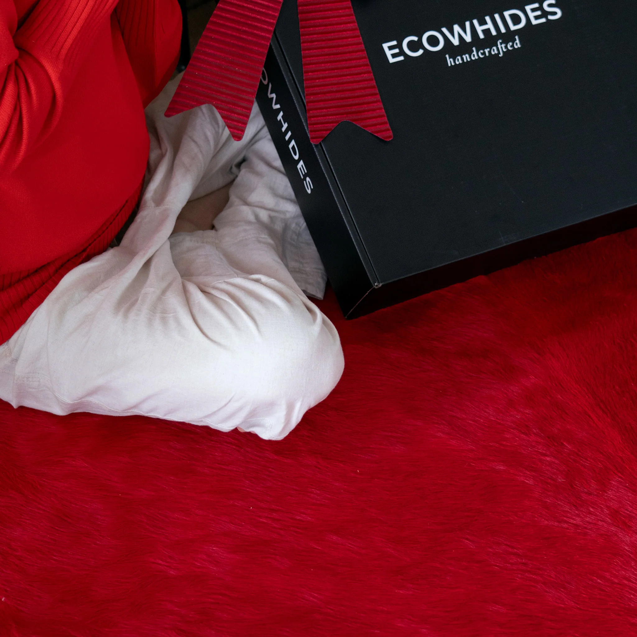 Red Dyed Cowhide Rug - Image 7