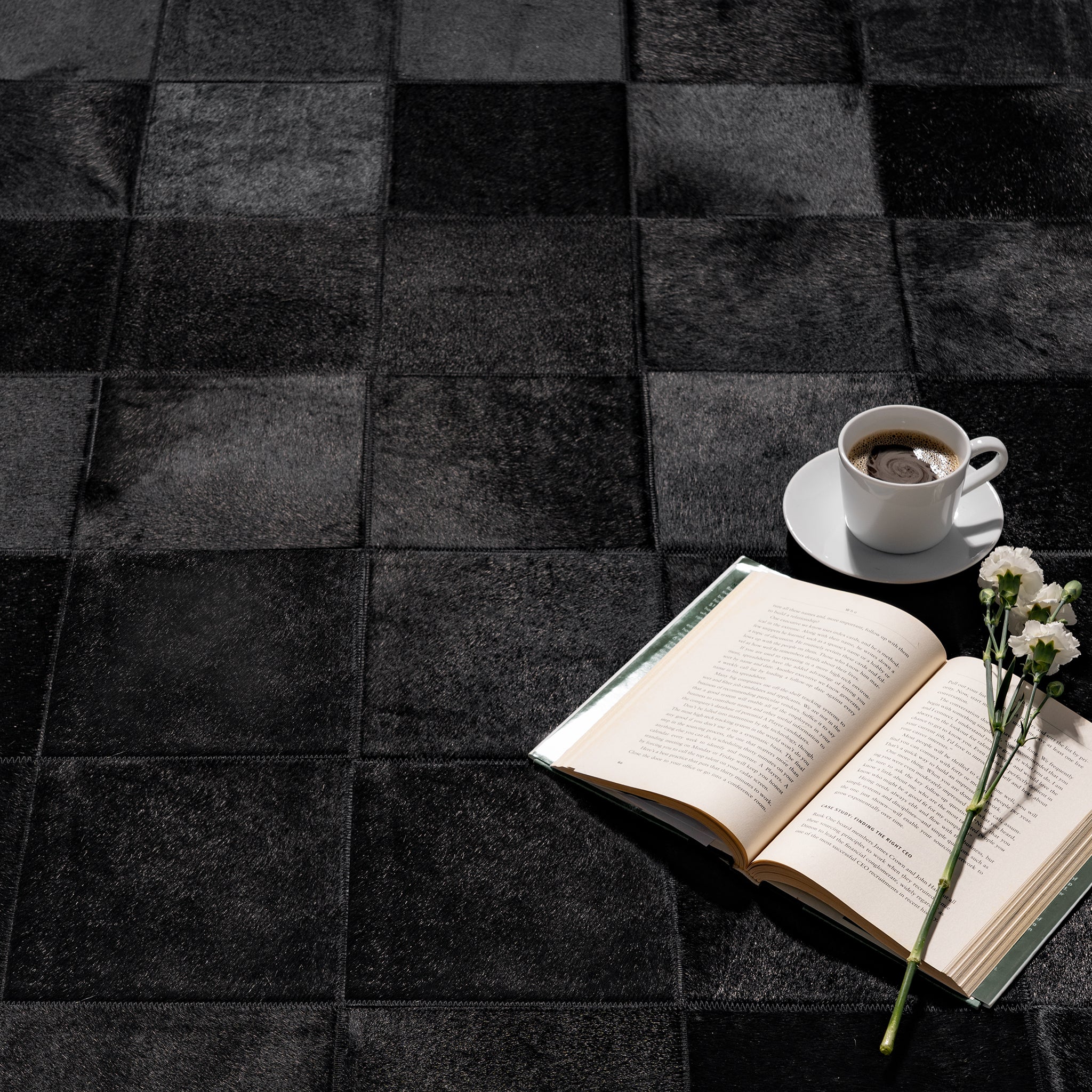 Rhodes Black Cowhide Rug - Image 4