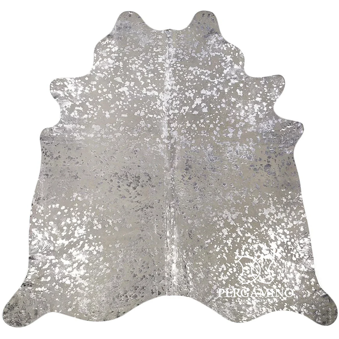 Silver Metallic On White Cowhide Rug - Image 7