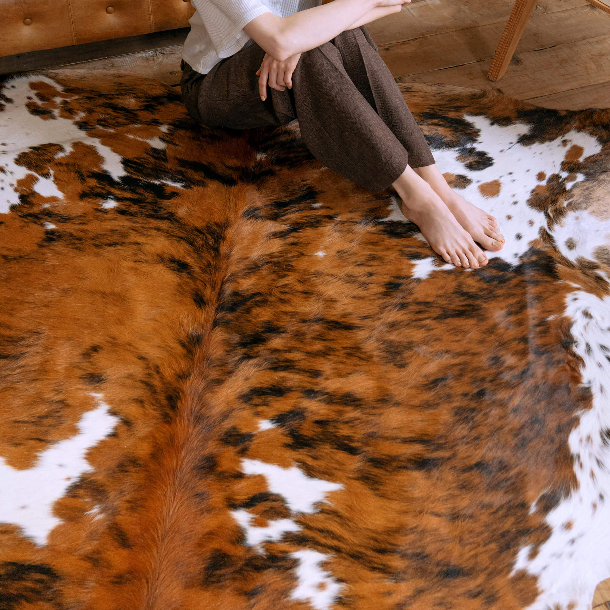 Tricolor Cowhide Rug - Image 4