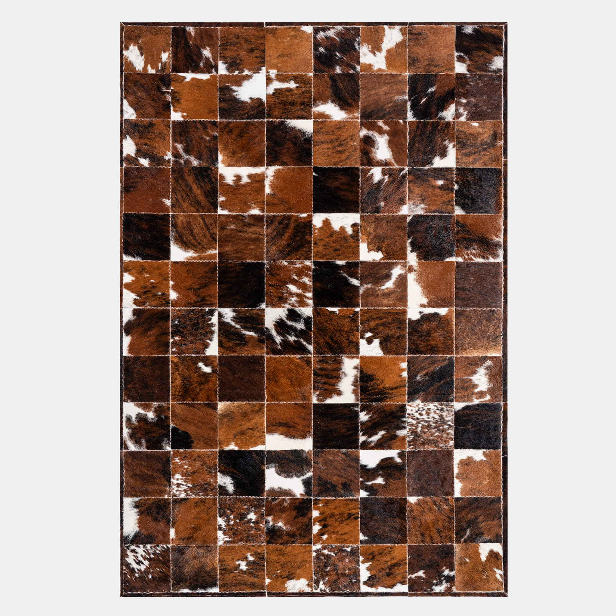 Tricolor Patchwork Cowhide Rug - Image 3