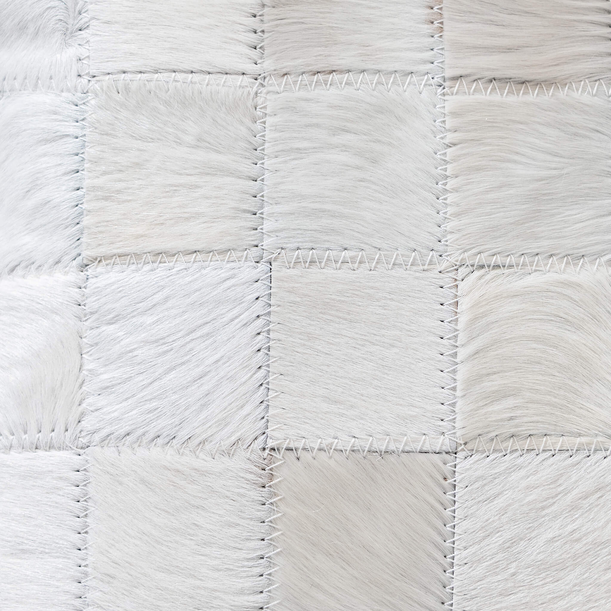 White Cowhide Patchwork Pillow - Image 9