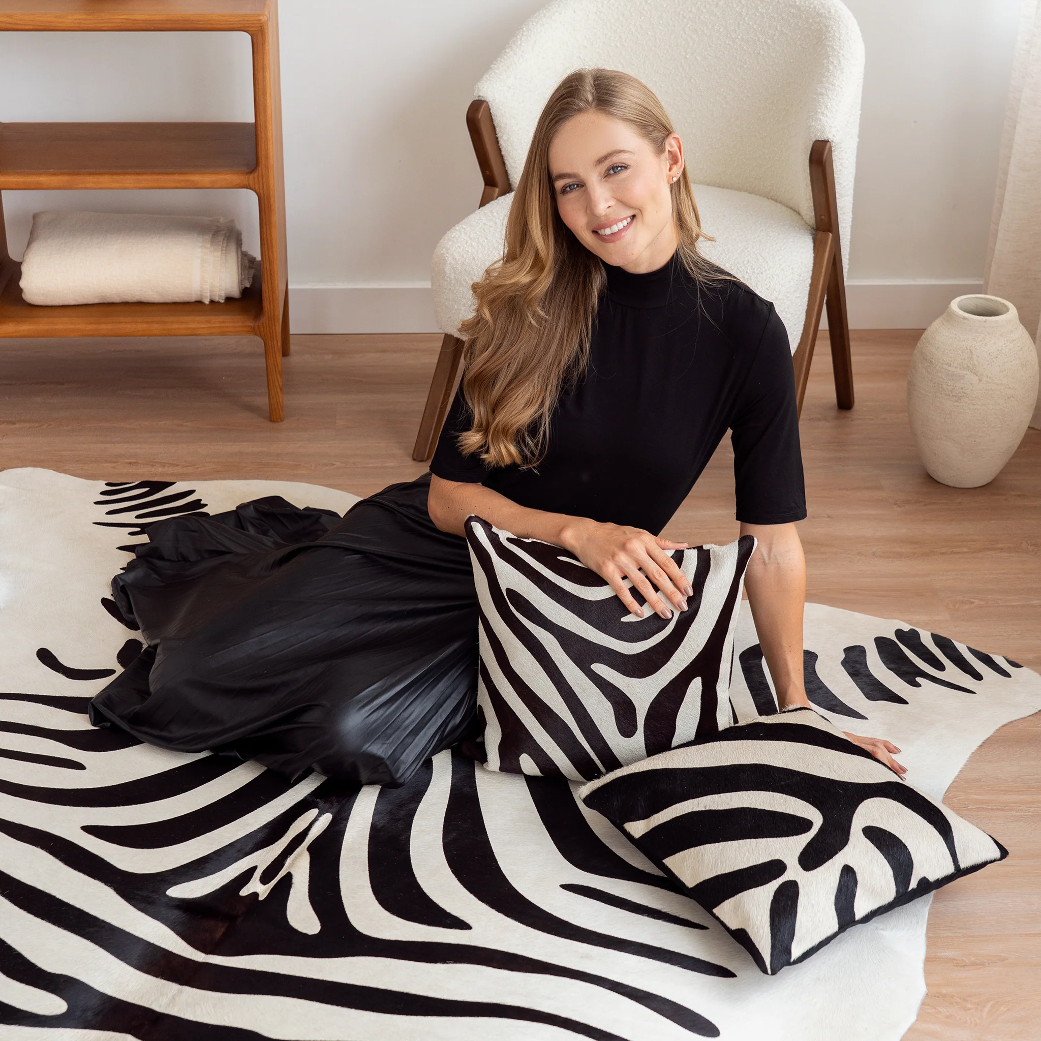 Zebra Cowhide Rug - Image 11