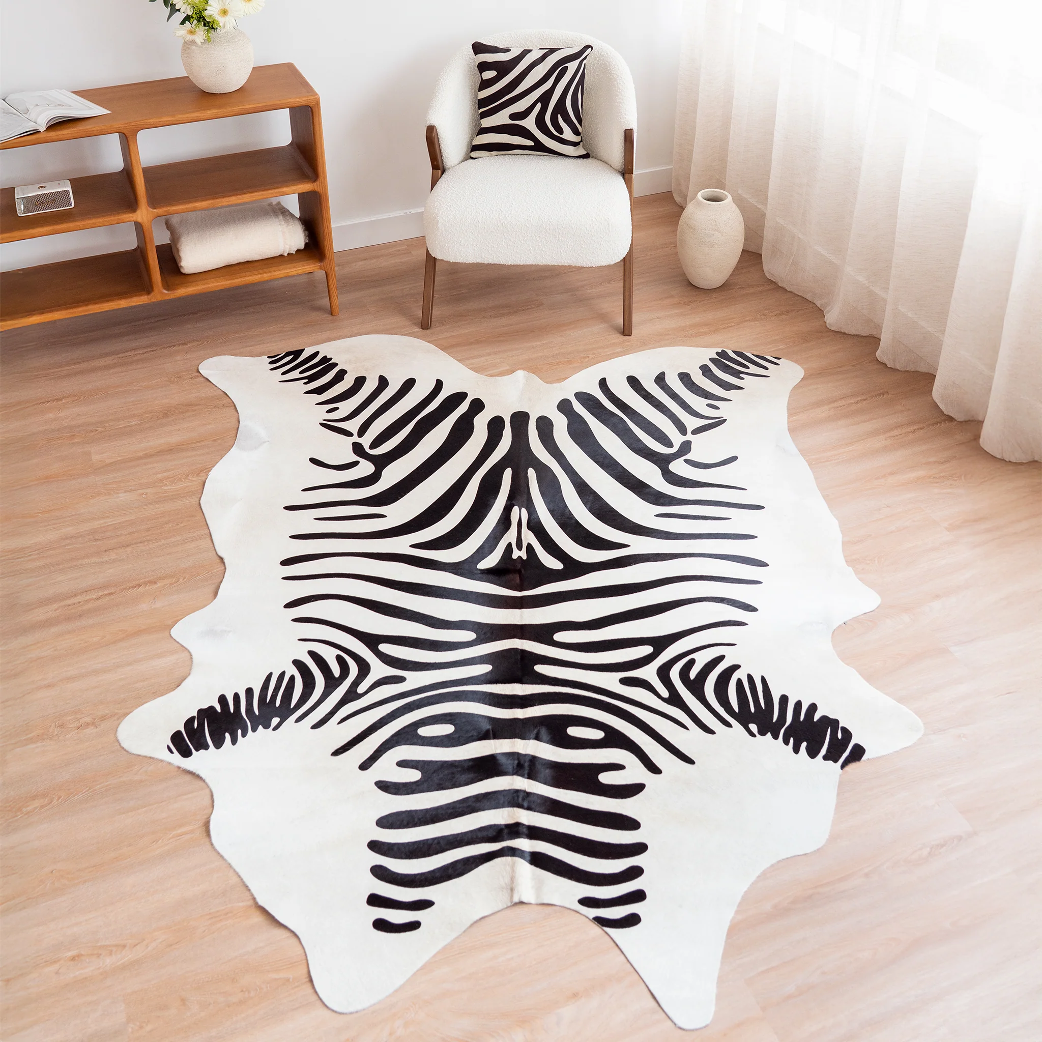 Zebra Cowhide Rug - Image 8