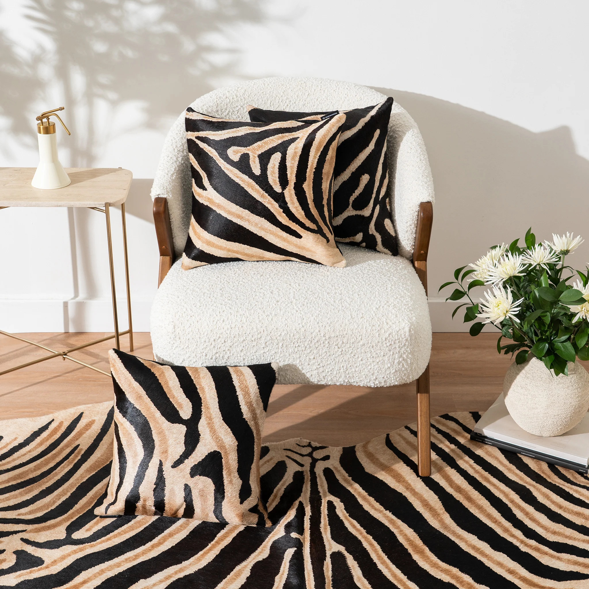 Zebra Safari Cowhide Pillow - Image 4
